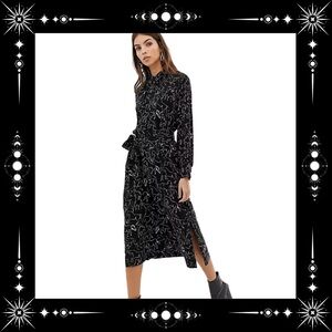 Whistles black and white horse print midi dress